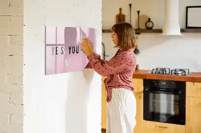 Schreib-Magnettafel mit Aufschrift Ja du kannst