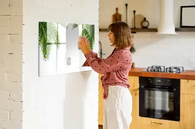 Schreib-Magnettafel mit Palmenblätter-Motiv