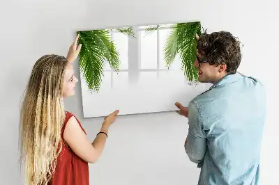 Schreib-Magnettafel mit Palmenblätter-Motiv