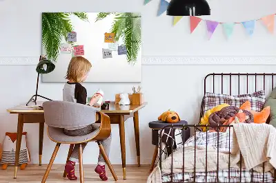 Schreib-Magnettafel mit Palmenblätter-Motiv