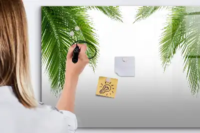 Schreib-Magnettafel mit Palmenblätter-Motiv