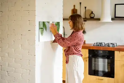 Schreib-Magnettafel mit Palmenblätter-Motiv