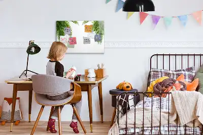 Schreib-Magnettafel mit Palmenblätter-Motiv