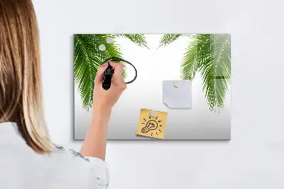 Schreib-Magnettafel mit Palmenblätter-Motiv