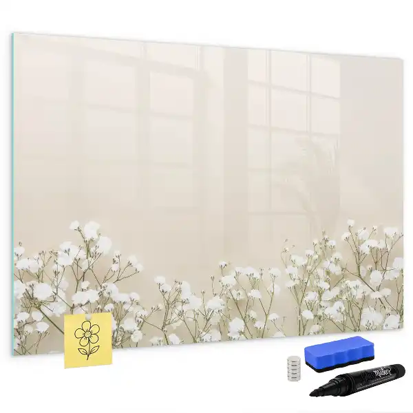 Beschreibbare Magnettafel mit Motiv blühende Blumen