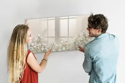 Beschreibbare Magnettafel mit Motiv blühende Blumen