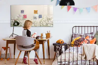 Beschreibbare Magnettafel mit Motiv blühende Blumen