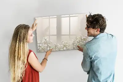 Beschreibbare Magnettafel mit Motiv blühende Blumen