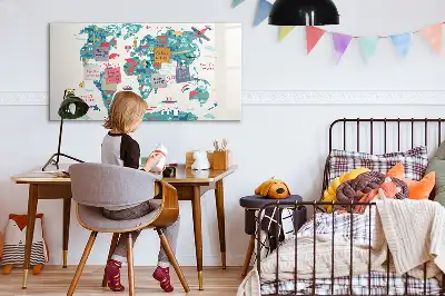 Schreib-Magnettafel mit Motiv illustrierte Weltkarte