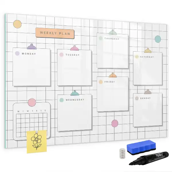 Magnettafel beschreibbar für die Wochenplanung