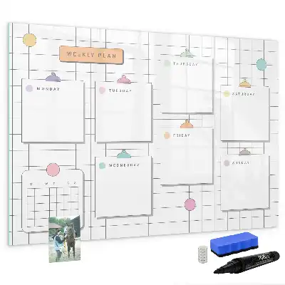 Magnettafel beschreibbar für die Wochenplanung
