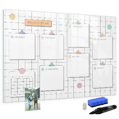Magnettafel beschreibbar für die Wochenplanung