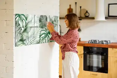 Schreib-Magnettafel mit Motiv Pflanzenblätter