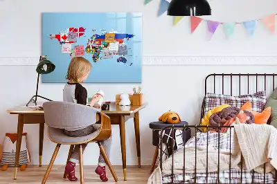 Beschreibbare Magnettafel mit Flaggenmotiv