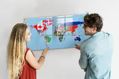 Beschreibbare Magnettafel mit Flaggenmotiv
