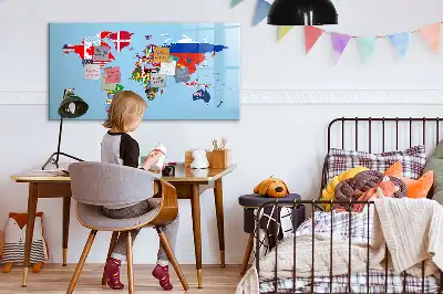 Beschreibbare Magnettafel mit Flaggenmotiv