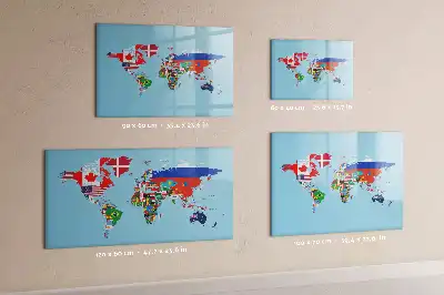 Beschreibbare Magnettafel mit Flaggenmotiv