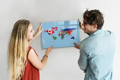 Beschreibbare Magnettafel mit Flaggenmotiv