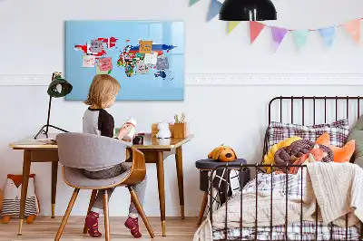 Beschreibbare Magnettafel mit Flaggenmotiv
