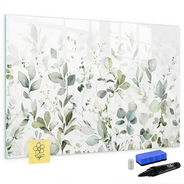 Schreib-Magnettafel mit Pflanzen-Motiv