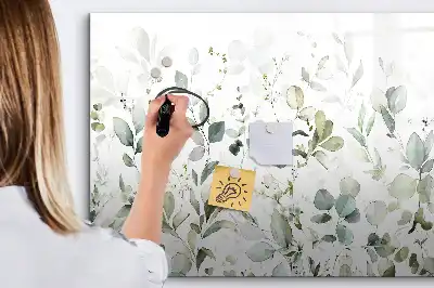 Schreib-Magnettafel mit Pflanzen-Motiv