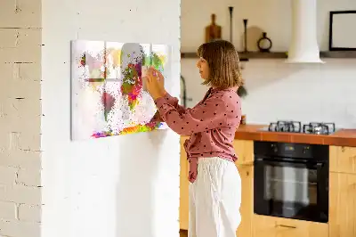 Schreib-Magnettafel mit Aquarell-Weltkartenmotiv
