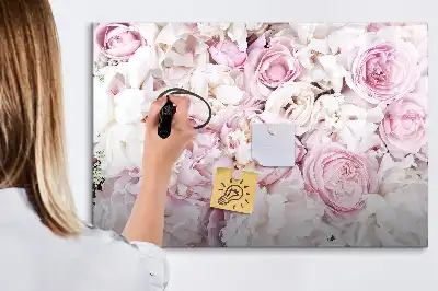 Beschreibbare Magnettafel mit dekorativem Blumenmotiv