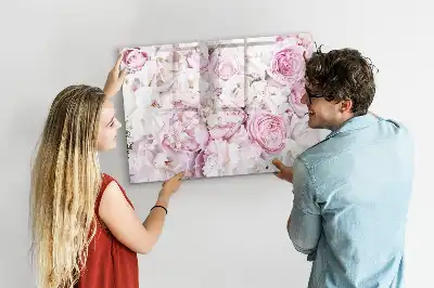 Beschreibbare Magnettafel mit dekorativem Blumenmotiv