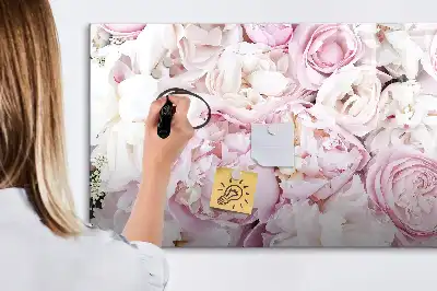 Beschreibbare Magnettafel mit dekorativem Blumenmotiv