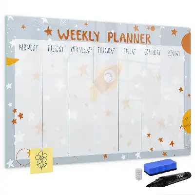 Schreib-Magnettafel Wochenplaner