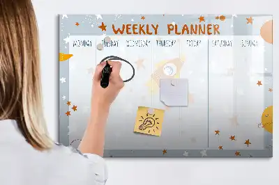 Schreib-Magnettafel Wochenplaner