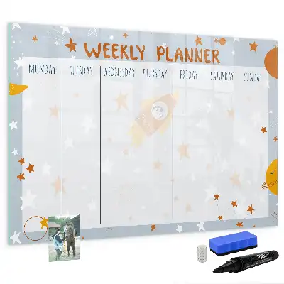 Schreib-Magnettafel Wochenplaner