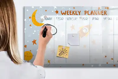 Schreib-Magnettafel Wochenplaner