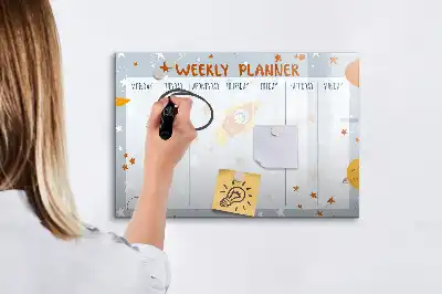 Schreib-Magnettafel Wochenplaner