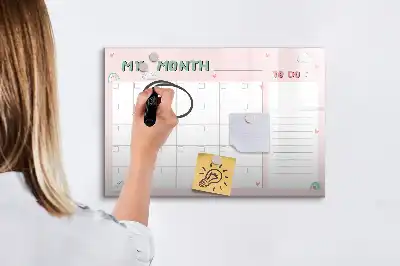 Monatsplaner für Kinder beschreibbare Magnettafel
