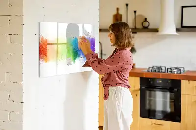 Beschreibbare Magnettafel mit abstraktem Regenbogen-Motiv