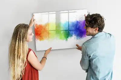 Beschreibbare Magnettafel mit abstraktem Regenbogen-Motiv