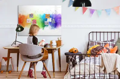 Beschreibbare Magnettafel mit abstraktem Regenbogen-Motiv