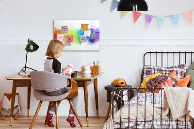 Beschreibbare Magnettafel mit abstraktem Regenbogen-Motiv