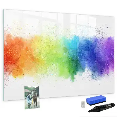 Beschreibbare Magnettafel mit abstraktem Regenbogen-Motiv