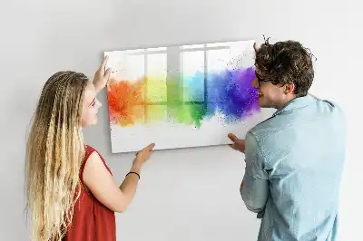 Beschreibbare Magnettafel mit abstraktem Regenbogen-Motiv