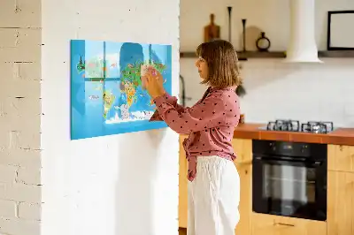 Beschreibbare Magnettafel Comic-Karte