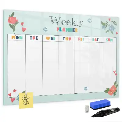 Wochenplaner als magnetische Schreibtafel