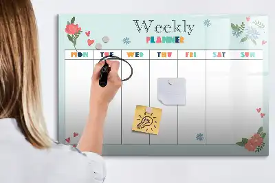 Wochenplaner als magnetische Schreibtafel