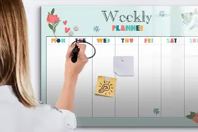Wochenplaner als magnetische Schreibtafel