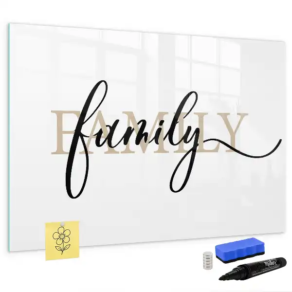 Beschreibbare Magnettafel Design Familie