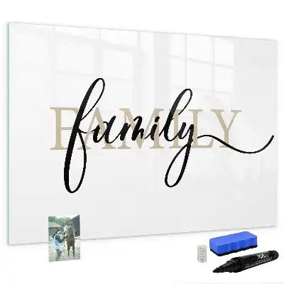 Beschreibbare Magnettafel Design Familie