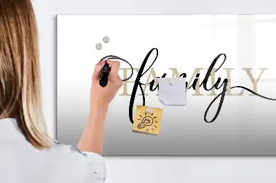 Beschreibbare Magnettafel Design Familie