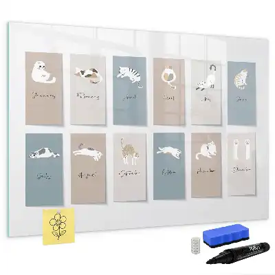 Schreib-Magnettafel mit Katzenmotiv
