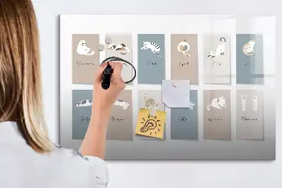Schreib-Magnettafel mit Katzenmotiv